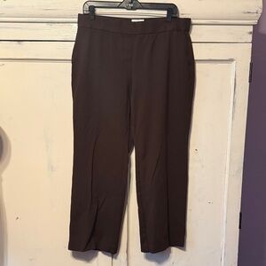 Charter Club Chocolate Brown Women's Stretch Pant with Trouser Details